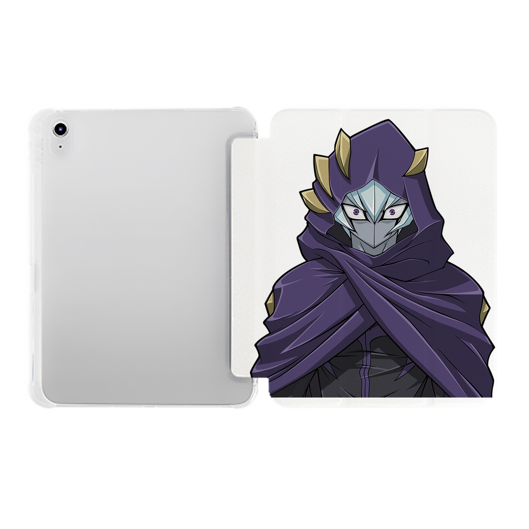 （画像用） 遊☆戯☆王 Yu-Gi-Oh! IPad ケース ペン収納付き 三つ折りスタンド PUレザー×シリコン 対応機種9.5/10.5/10.9インチ